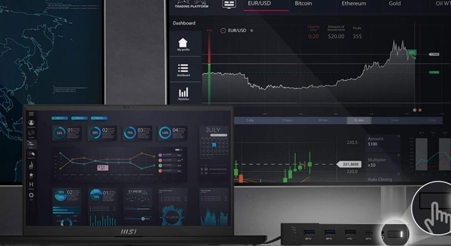 Geavanceerde handelssoftware en grafieken voor succesvolle crypto- en forex trading bij Azoth Gaming.