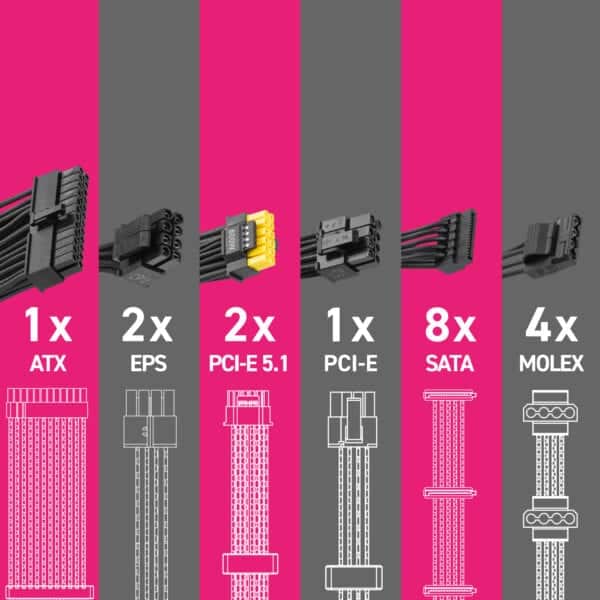 MSI MPG A1000GS PCIE5 1000W Voedingsunit h9