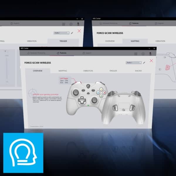 MSI FORCE GC300 WIRELESS White Gamepad h10