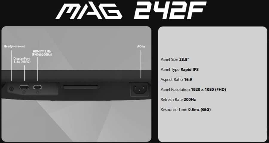 MSI MAG 242F Gaming Monitor h10