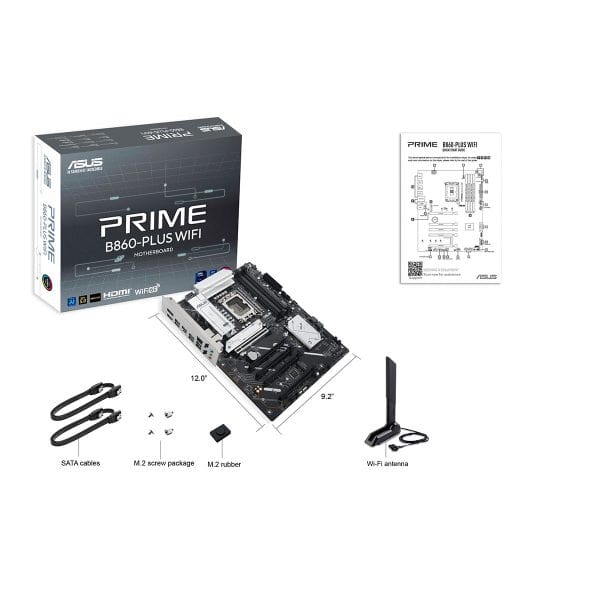 Asus Prime B860 Plus Wifi 8200mhz (oc) Ddr5 Socket Lga1851 M.2 Hdmi Dp Atx Moederbord 9