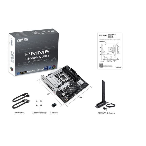Asus Prime B860m A Wifi 8666mhz (oc) Ddr5 Socket Lga1851 M.2 Hdmi Dp Matx Moederbord 9