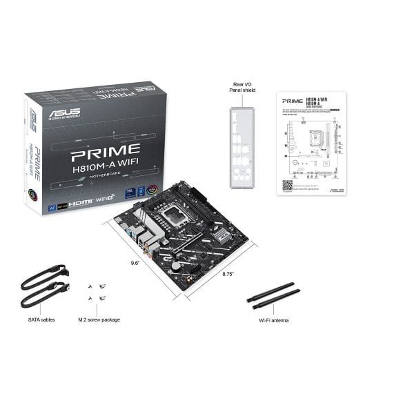 Asus Prime H810m A Wifi 6400mhz Ddr5 Socket Lga1851 M.2 Hdmi Dp Matx Moederbord 8
