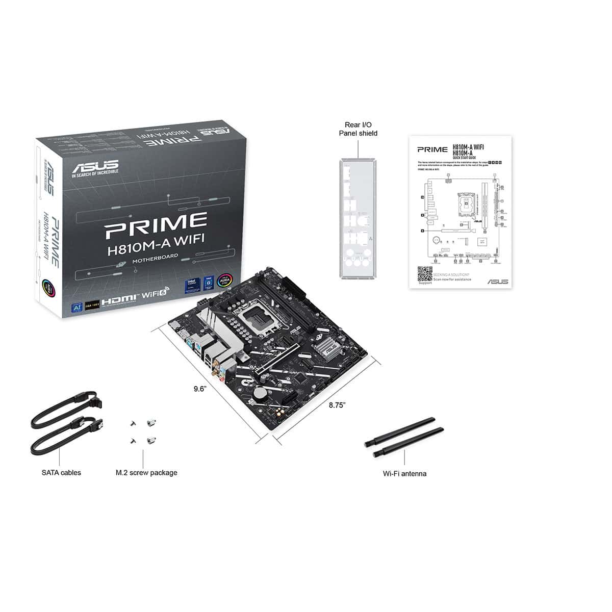 Asus Prime H810m A Wifi 6400mhz Ddr5 Socket Lga1851 M.2 Hdmi Dp Matx Moederbord 8