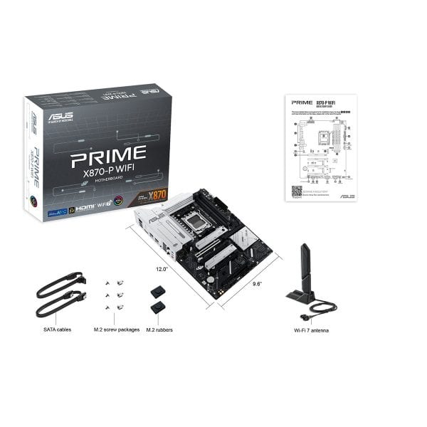 Asus Prime X870 P Wifi 8000mhz (oc) Ddr5 Am5 Socket M.2 Hdmi Atx Moederbord 10