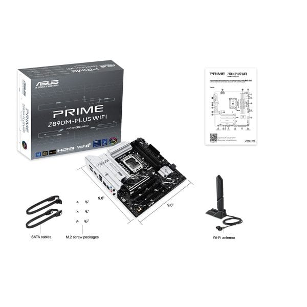 Asus Prime Z890m Plus Wifi 8400mhz (oc) Ddr5 Socket Lga1851 M.2 Hdmi Dp Matx Moederbord 9
