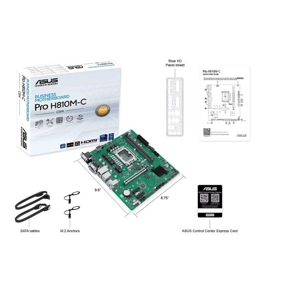 Asus Pro H810m C Csm 6400mhz Ddr5 Socket Lga1851 M.2 Hdmi Dp Vga Matx Moederbord 8