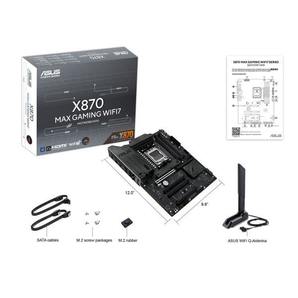 Asus X870 Max Gaming Wifi7 8000mhz (oc) Ddr5 Socket Am5 M.2 Hdmi Usb4 Atx Moederbord 10