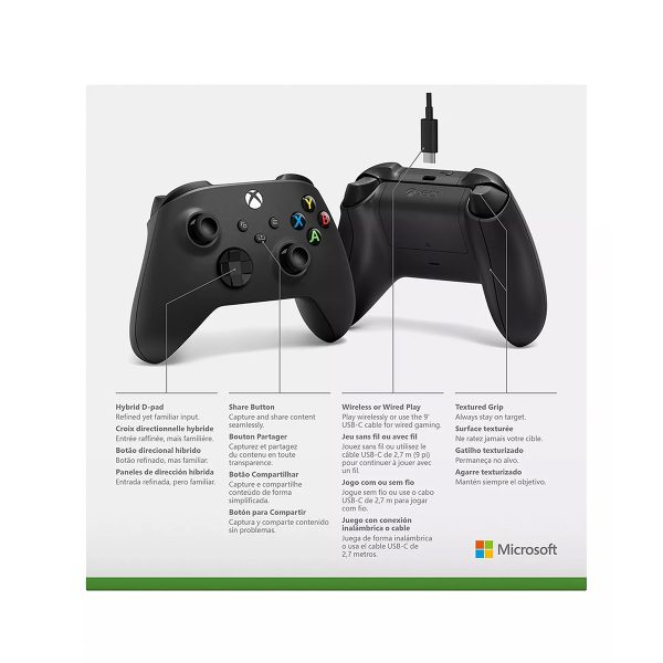 Microsoft Xbox Draadloze Controller Carbon Black Usb C Kabel 5