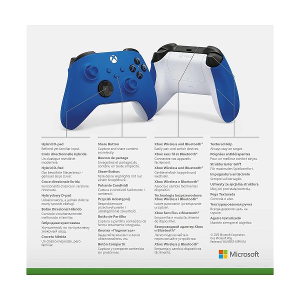 Microsoft Xbox Draadloze Controller Standaard Shock Blue 6