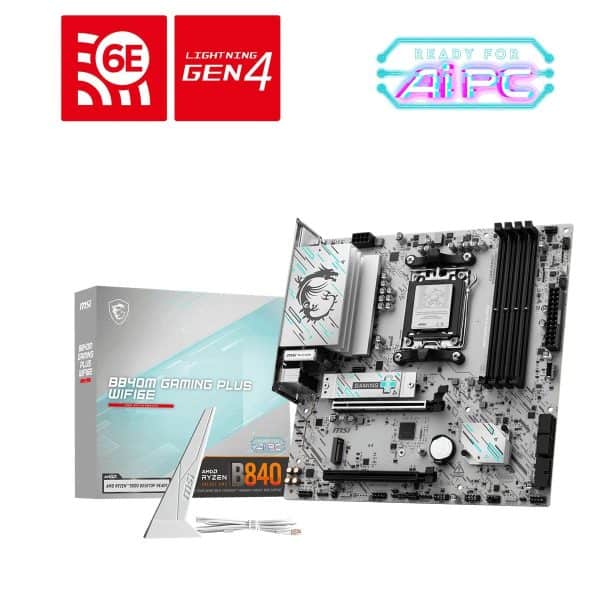 Msi B840m Gaming Plus Wifi6e 8000mhz (oc) Ddr5 Socket Am5 M.2 Hdmi Matx Moederbord 7