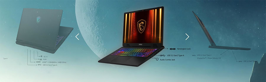 Laptop gaming met RGB-verlichting en krachtig ontwerp voor professioneel gamen | Azoth Gaming.