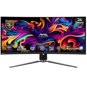 Msi Mag 341cqp Qd Oled 34 Inch 175hz 0.03ms Uwqhd Freesync Premium Pro Qd Oled Curved Gaming Monitor 1