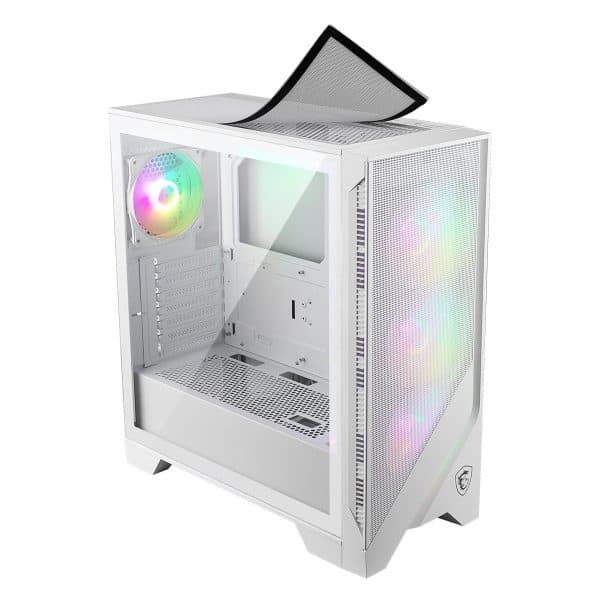 Msi Mag Forge 320r Airflow White 4x120mm Argb Ventilator Mesh Gehard Glas Usb 3.2 Mid Tower Atx Gaming Behuizing 6