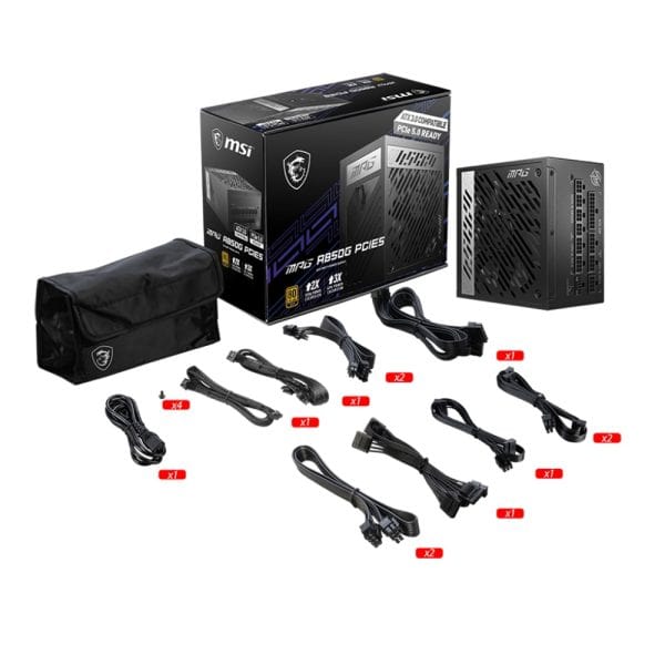 Msi Mpg A850g 850w 80+ Gold Volledig Modulaire 135mm Ventilator Voeding 5