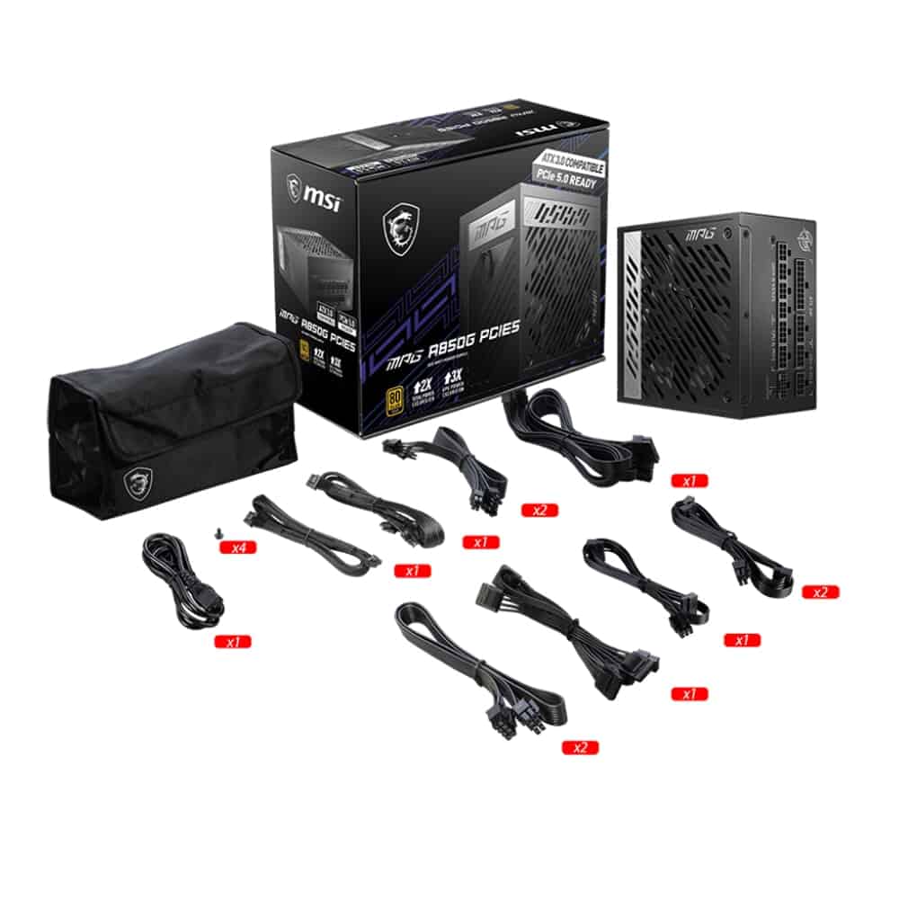 Msi Mpg A850g 850w 80+ Gold Volledig Modulaire 135mm Ventilator Voeding 5