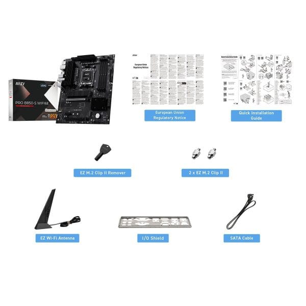 Msi Pro B850 S Wifi6e 8200mhz (oc) Ddr5 Am5 Socket M.2 Hdmi Dp Atx Moederbord 7