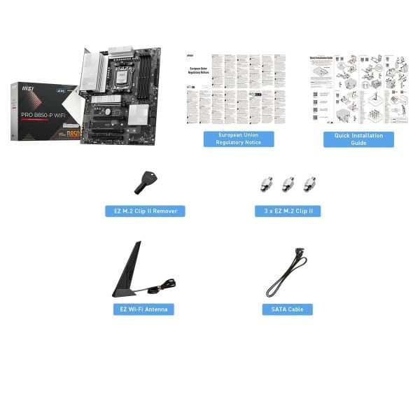 Msi Pro B850m P Wifi 8200mhz (oc) Ddr5 Am5 Socket M.2 Hdmi Dp Matx Moederbord 7