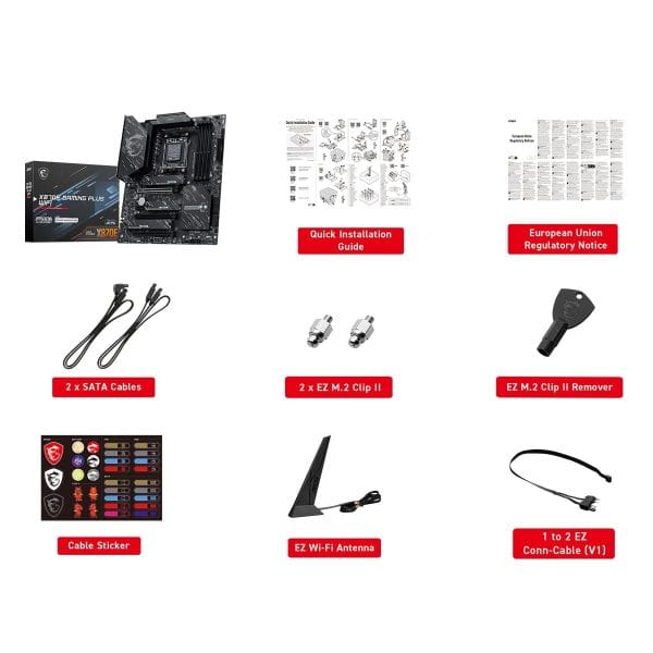 Msi X870e Gaming Plus Wifi 8200mhz (oc) Ddr5 Am5 Socket M.2 Hdmi Type C Dp Atx Moederbord 9