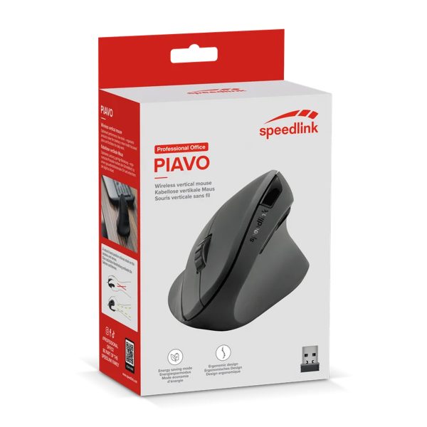 Speedlink Piavo Draadloze Ergonomische Verticale Muis Rubber Zwart 4