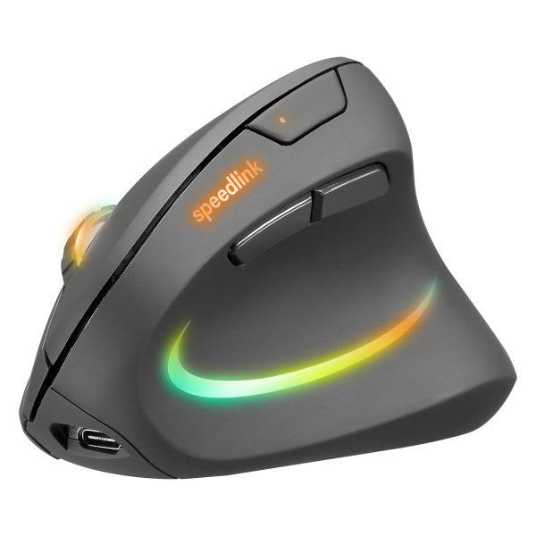 Speedlink Piavo Pro Draadloze Verlichte Oplaadbare Verticale Ergonomische Muis Rubber Zwart 4
