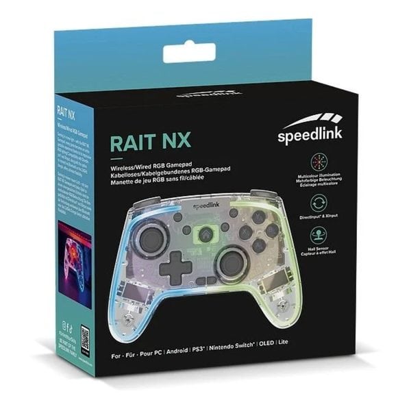 Speedlink Rait Nx Rgb Gamepad Draadloos Bedraad Helder Transparant Pc Android Switch Oled Lite 6