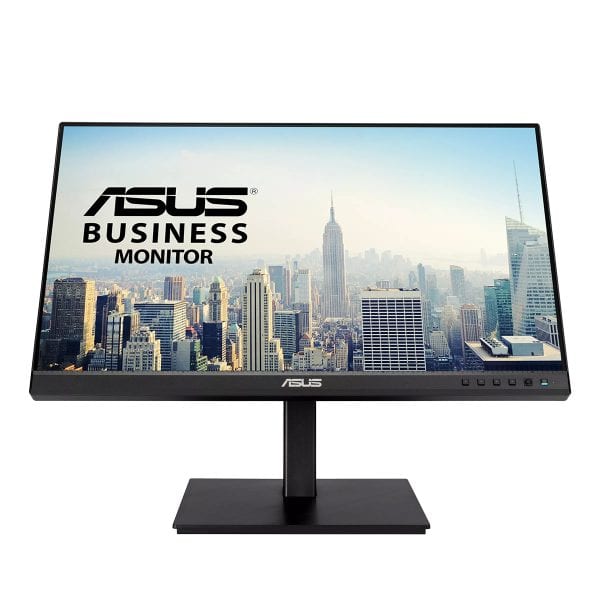 Ultramoderne ASUS Business Monitor met heldere stadsgezichten voor zakelijke professionals.