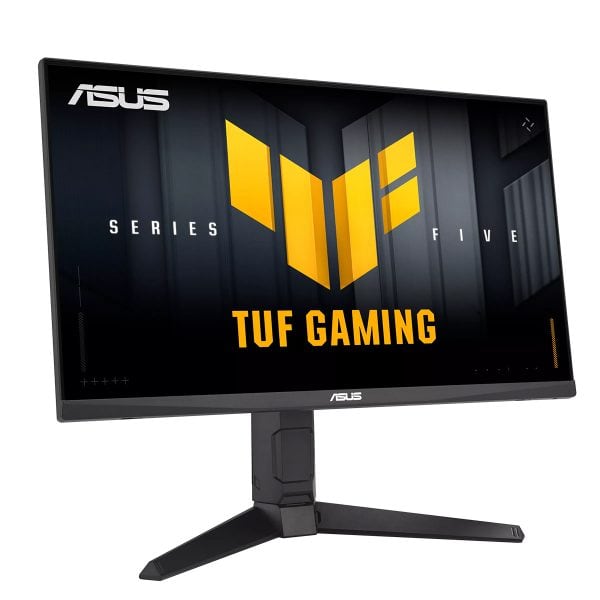 ASUS TUF Gaming VG249QML5A monitor met een 23,8-inch scherm, ideaal voor gaming en werk, met hoge resolutie en snelle responstijd voor vloeiende beelden.