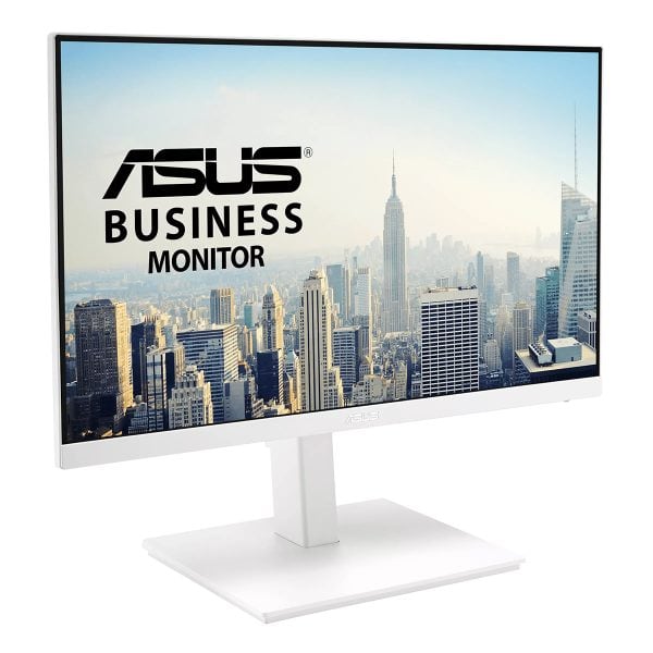 ASUS VA24EQSB-W 23.8 inch Full HD monitor met IPS-paneel, 75Hz verversingssnelheid en adaptieve sync voor vloeiende beelden. Ideaal voor zakelijk gebruik en gaming, met pivot-functie voor flexibele we.