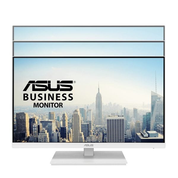 ASUS VA24EQSB-W 23.8 inch Full HD IPS monitor met 75Hz verversingssnelheid, 5ms responstijd en adaptieve sync, ideaal voor zakelijk en gaming toepassingen.