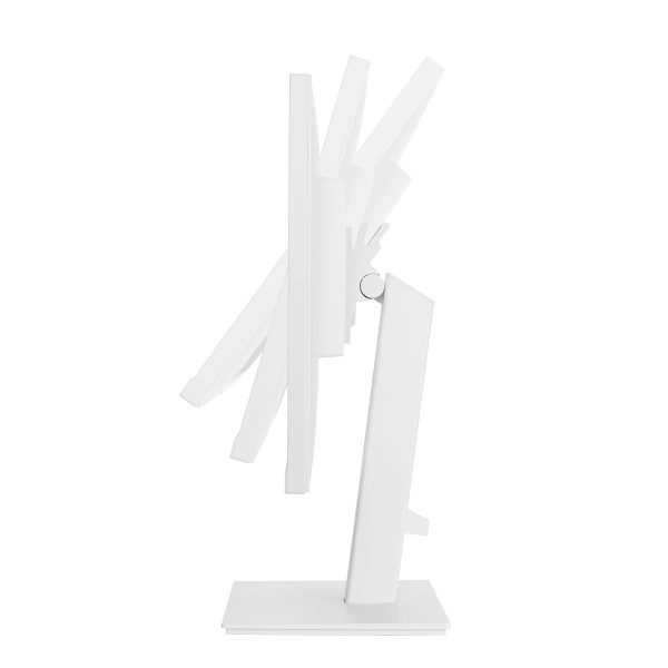 Moderne witte monitorstandaard voor ergonomisch gebruik, geschikt voor het ondersteunen van grote schermen zoals de ASUS VA27DQSB-W 27 inch monitor, met verstelbare functies voor optimale werkhouding.