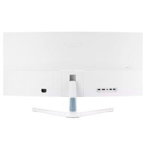 Stilte, wit ASUS all-in-one computer met usb-poorten en draadloze verbinding, geschikt voor gaming en productiviteit, minimalistisch ontwerp, ideaal voor thuis en kantoor.