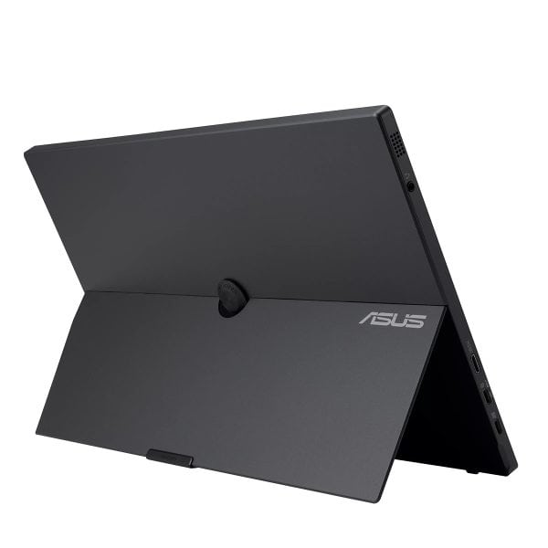 Hoge resolutie foto van een ASUS 2-in-1 touchscreen laptop met verstelbare standaard, ideaal voor gaming, creativiteit en werk, voorzien van USB-C aansluitingen en modern design.