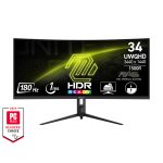 MSI MAG 342CQR E2 34 inch 180Hz 1ms UWQHD Adaptive Sync VA Curved Pivot Gaming Monitor