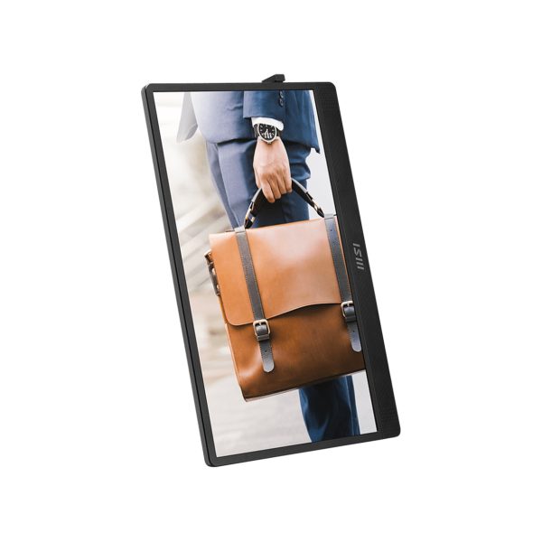 MSI PRO MP161 E2 15.6 inch draagbare monitor met Full HD IPS-scherm, 60Hz verversingssnelheid en adaptieve synchronisatie, ideaal voor gaming en professioneel gebruik.