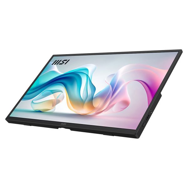 Draagbare MSI PRO MP165 monitor van 15.6 inch met Full HD IPS-scherm, 60Hz verversingssnelheid en 4ms responstijd, ideaal voor gaming en professioneel gebruik.