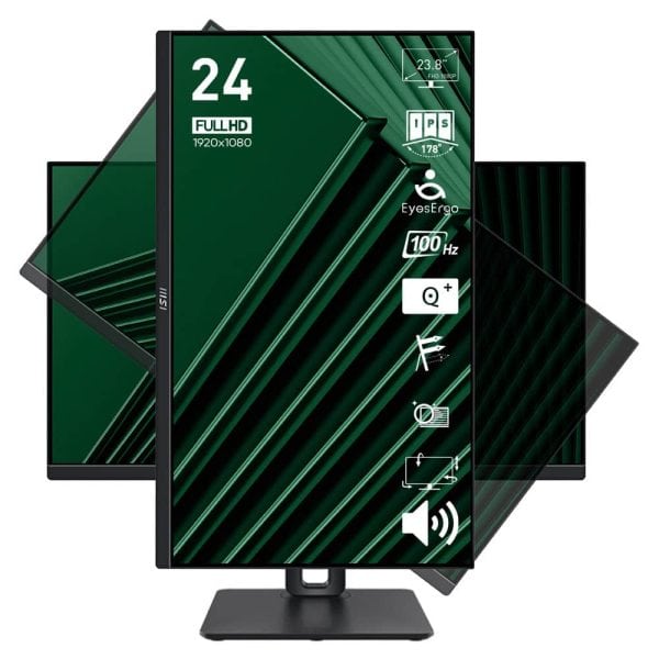 MSI PRO MP245PG 23.8 inch Full HD IPS monitor met 100Hz verversingssnelheid en adaptieve sync voor optimale beeldkwaliteit.