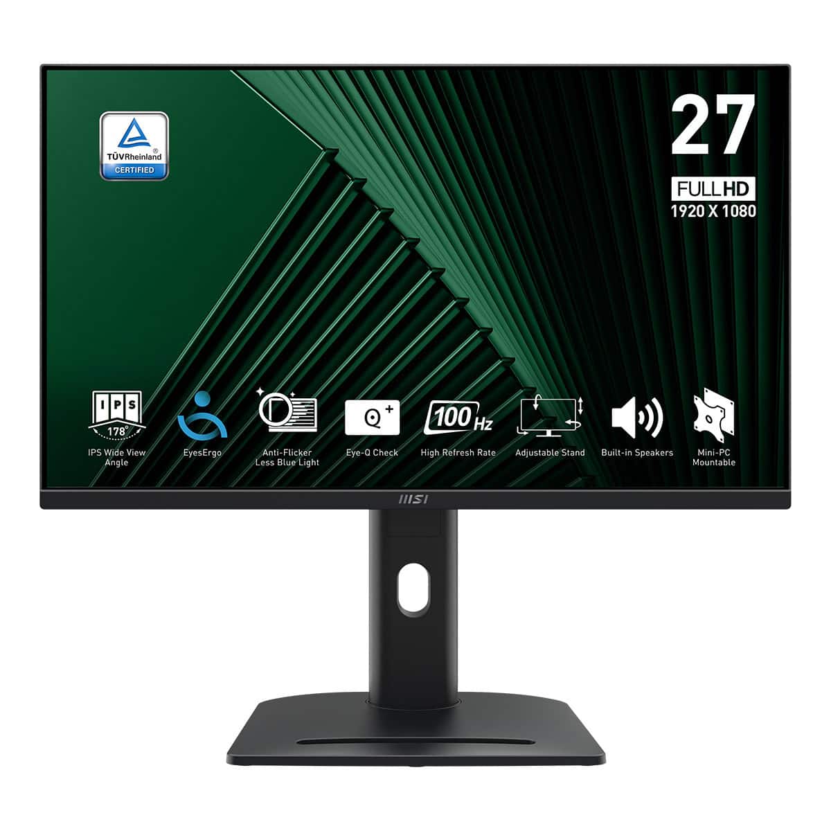 Msi Pro Mp275pg 27 Inch 100hz 1ms Full Hd Adaptive Sync Ips Pivot Monitor 1