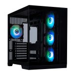 Gaming behuizing met ARGB-verlichting, gehard glas en USB 3.1, geschikt voor high-end gaming PC's.