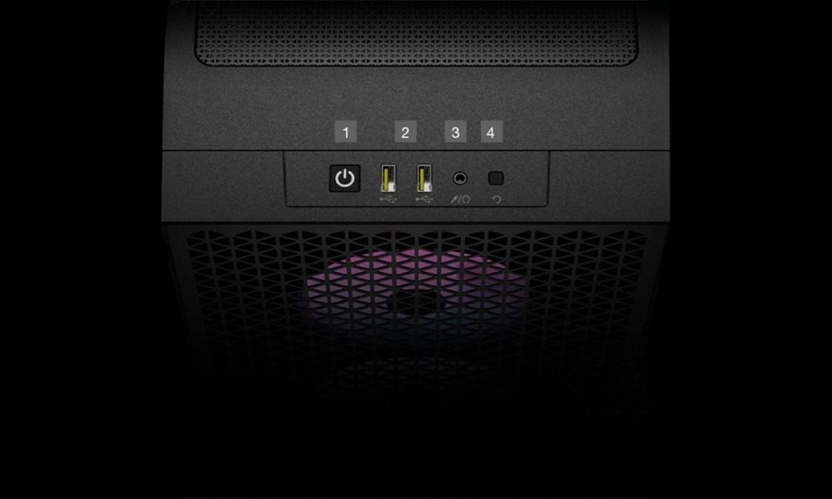 Corsair iCUE 3000D RGB airflow behuizing met USB 3.2 en 750W voeding, ontworpen voor gaming en optimale koeling.