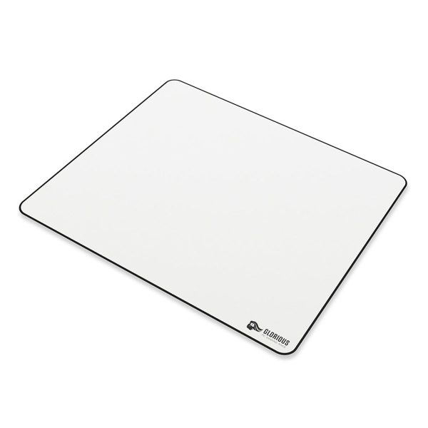 Glorious XL antislip rubber muismat 41x46cm, 3mm dik, witte basis, ideaal voor gaming en kantoorgebruik.