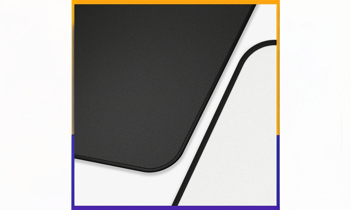 Close-up van de Glorious XL antislip rubberen basis muismat, 41x46cm, 3mm dik, witte kleur, ontworpen voor optimale grip en comfort tijdens gamen en werken.