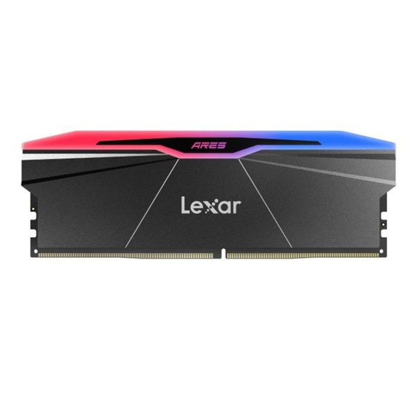 Lexar ARES 2de Gen RGB DDR5 RAM 32GB, snel 6000MHz geheugen met RGB-verlichting en heatsink voor gaming en high-performance PC's.
