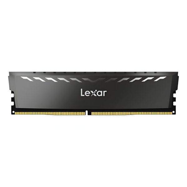 Lexar THOR 32GB DDR4 RAM module in donkergrijze kleur, geschikt voor gaming en high-performance computers.
