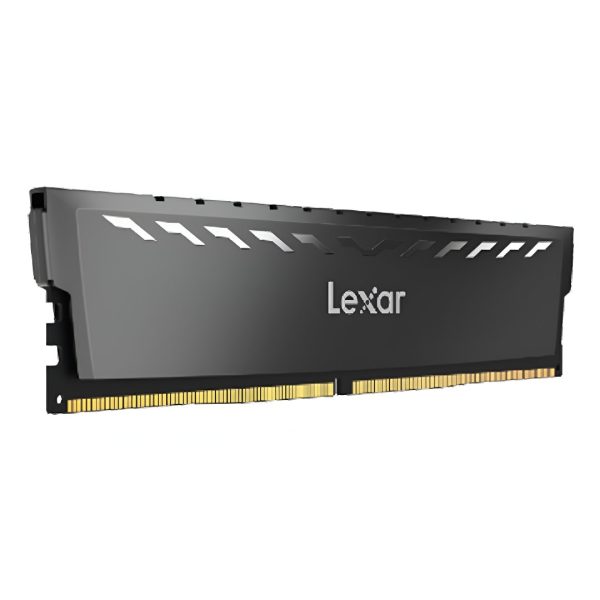 Lexar THOR 32GB DDR4 RAM module in donkergrijze kleur, geschikt voor gaming en high-performance computers.