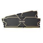 Dual Lexar Thor OC 16GB DDR5 RAM modules met zwart en goud ontwerp, geschikt voor high-performance gaming en overklokken.