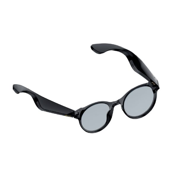 Razer Anzu slimme bril met blauwlichtfilter en ronde glazen, ontworpen voor bescherming tegen blauw licht en comfortabel gebruik tijdens digitale schermactiviteiten.