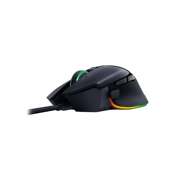 Razer Basilisk V3 35K Focus Pro gaming muis met RGB-verlichting en geavanceerde sensor voor precisie en snelheid. Perfect voor competitief gamen en optimale controle.