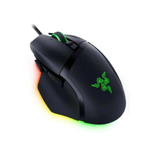 Razer Basilisk V3 35K Focus Pro gaming muis met RGB-verlichting en ergonomisch ontwerp, ideaal voor professionele gamers en e-sports.