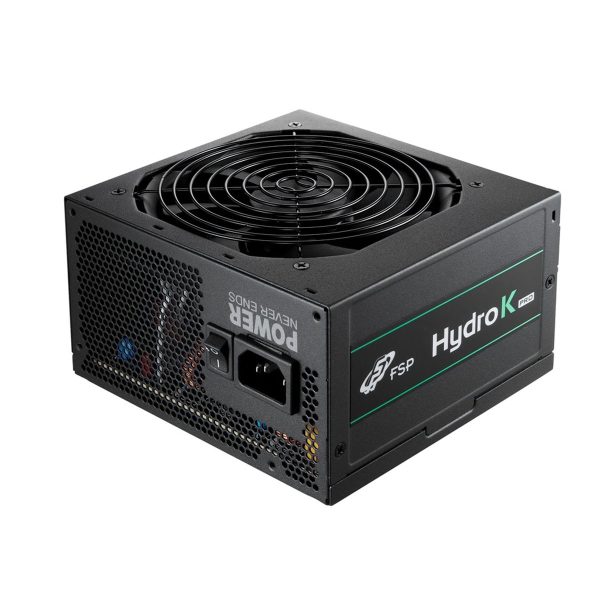Voedingsunit FSP Hydro K 850W met 80+ Bronze-efficiëntie, compact ontwerp en stille werking, ideaal voor gaming PC's en high-performance systemen.